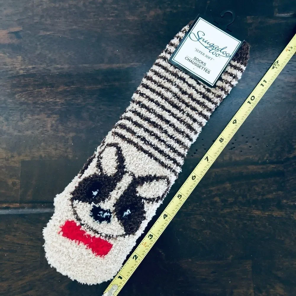 Soft Plush Dog Critter Pet Animal Graphic Fuzzy Socks
